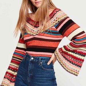 Free People Heart & Soul Crochet Sweater Boho